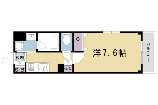 京都市北区北野下白梅町のマンションの間取り