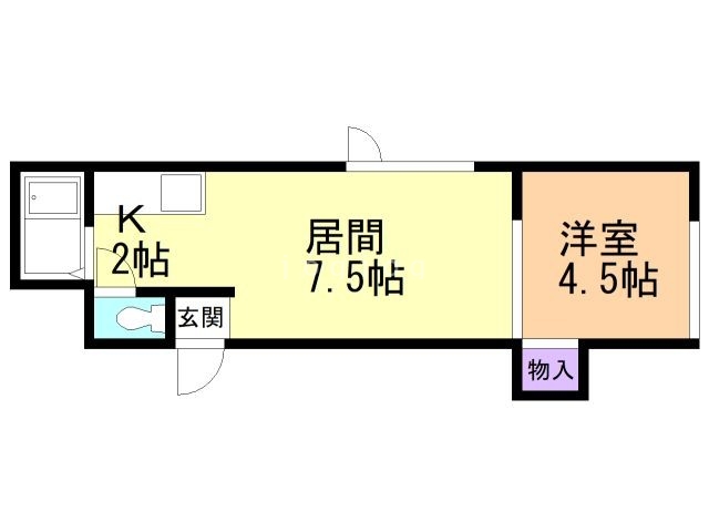 札幌市東区中沼西五条のアパートの間取り