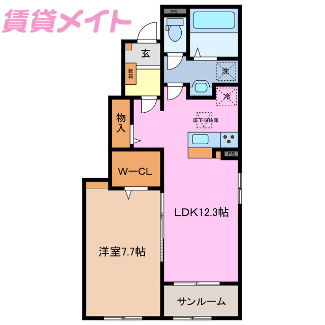 員弁郡東員町大字鳥取のアパートの間取り