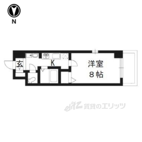 【京都市下京区西七条比輪田町のマンションの間取り】