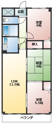 プリミエール長谷川の間取り