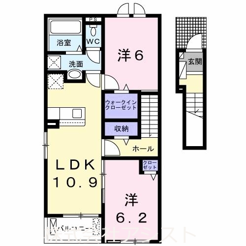 田川市大字奈良のアパートの間取り