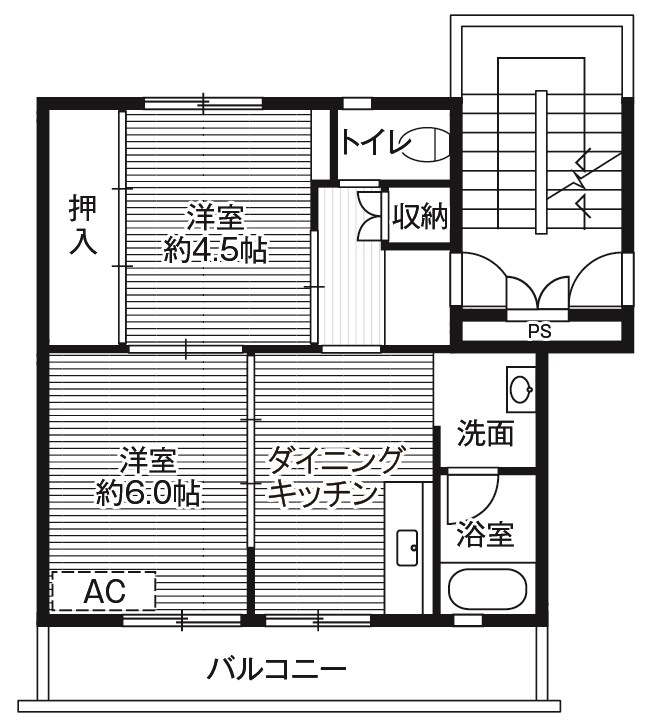 ビレッジハウス西那須野　2号棟の間取り