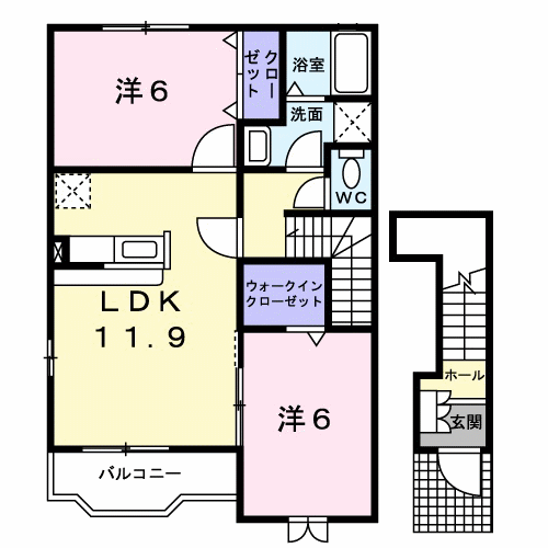 Kフラット花畑の間取り