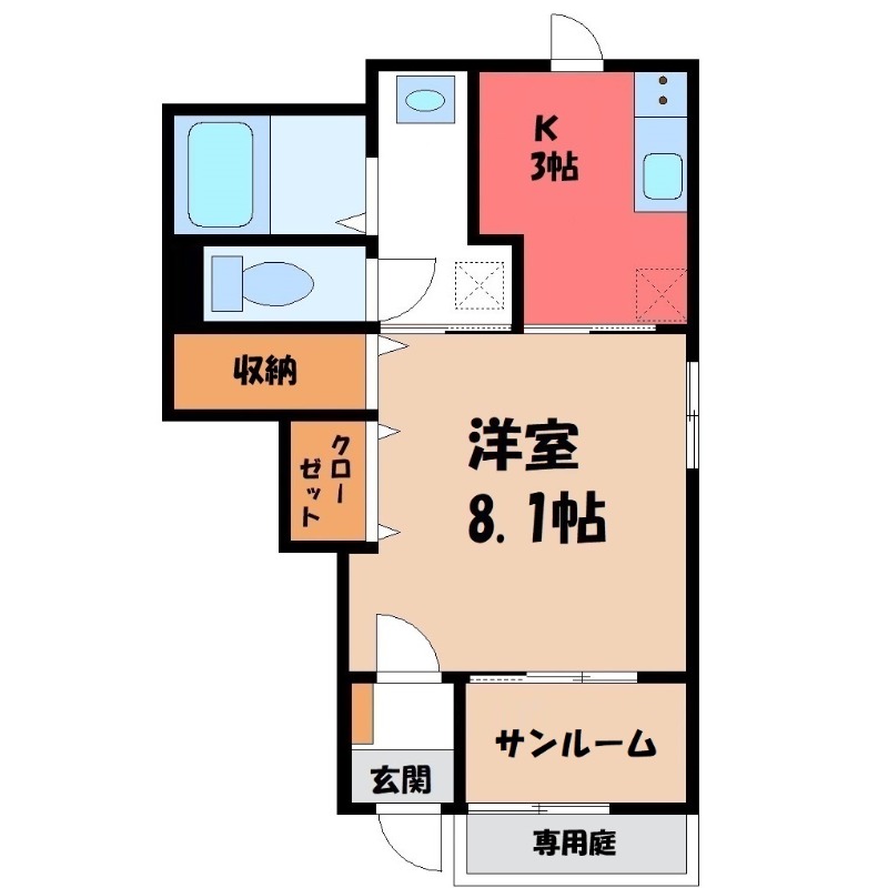 仮）太田市飯塚町1K1LDK新築アパートの間取り