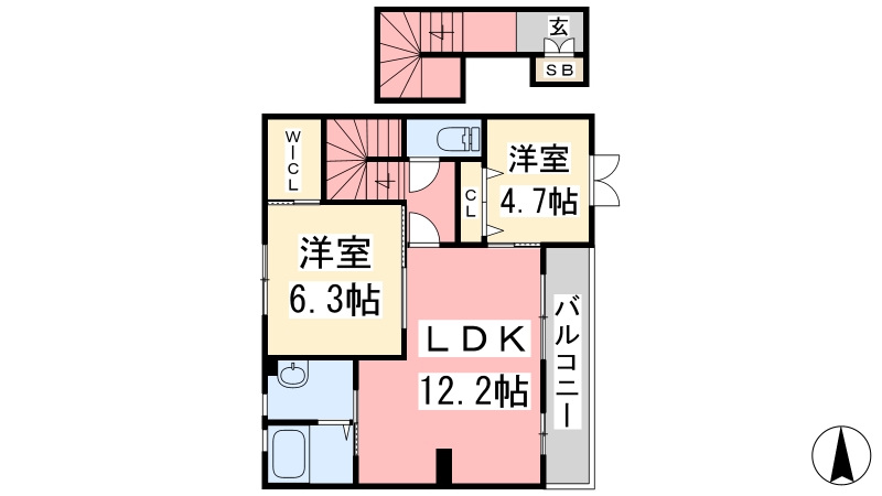 アルソーレ南斎院Ａ棟の間取り