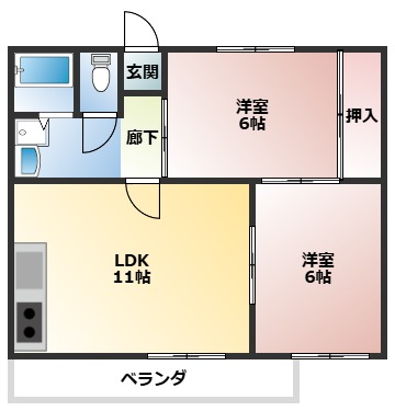 コーポ北山の間取り