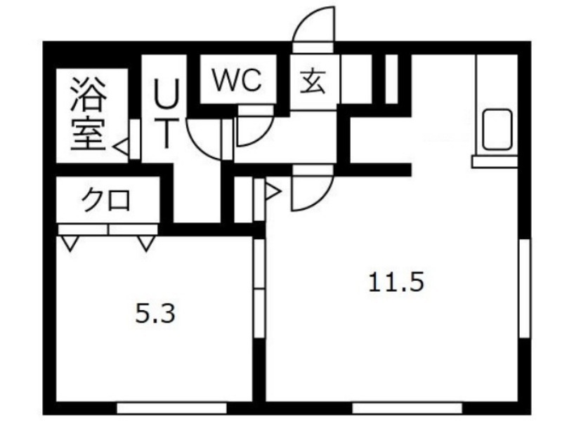 札幌市手稲区稲穂二条のアパートの間取り