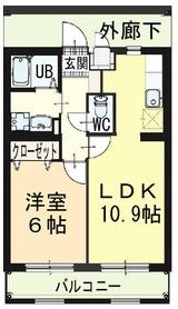 徳島市万代町のアパートの間取り