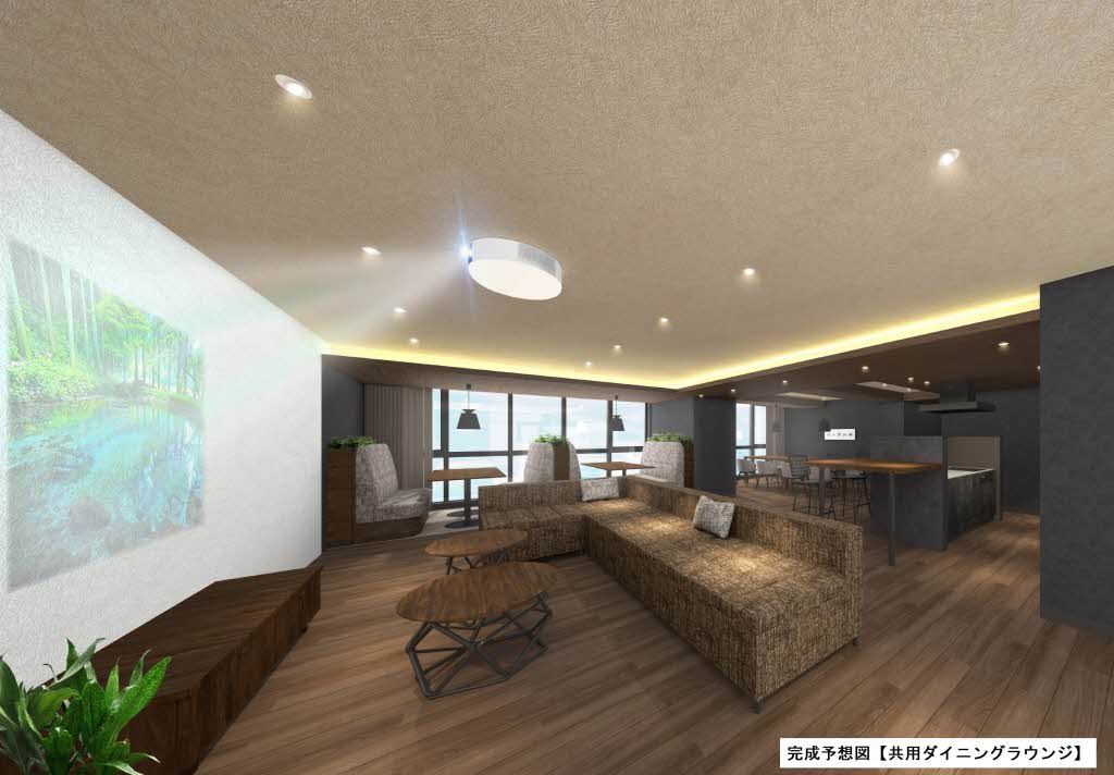 建物外観　完成予想図（共用ダイニングラウンジ）