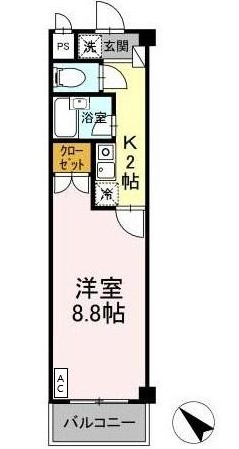 名鉄名古屋本線 一ツ木駅 徒歩3分 4階建 築18年の間取り写真