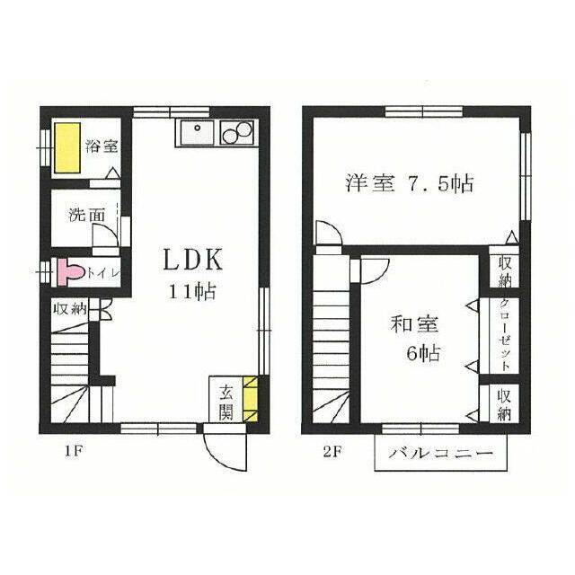 ＪＲ高徳線 吉成駅 徒歩36分 2階建 築28年の間取り写真