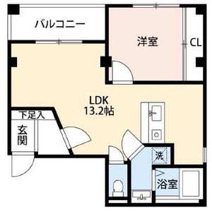 近鉄南大阪線 針中野駅 徒歩2分 4階建 築46年の間取り写真