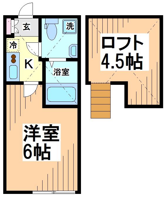 ＪＲ南武線 久地駅 徒歩4分 2階建 築6年の間取り写真