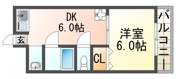 阪急神戸線 塚口駅 徒歩8分 4階建 築42年の間取り写真