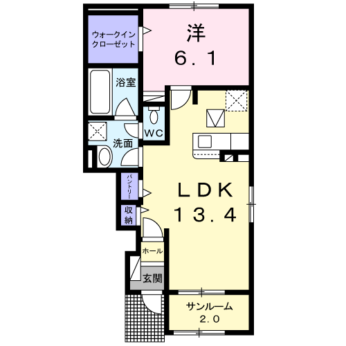 我孫子市青山のアパートの間取り