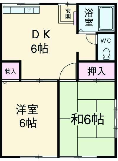 磐田市竜洋中島のアパートの間取り