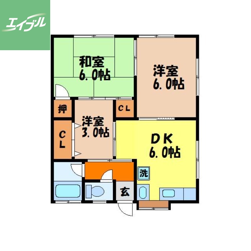 北アパートの間取り