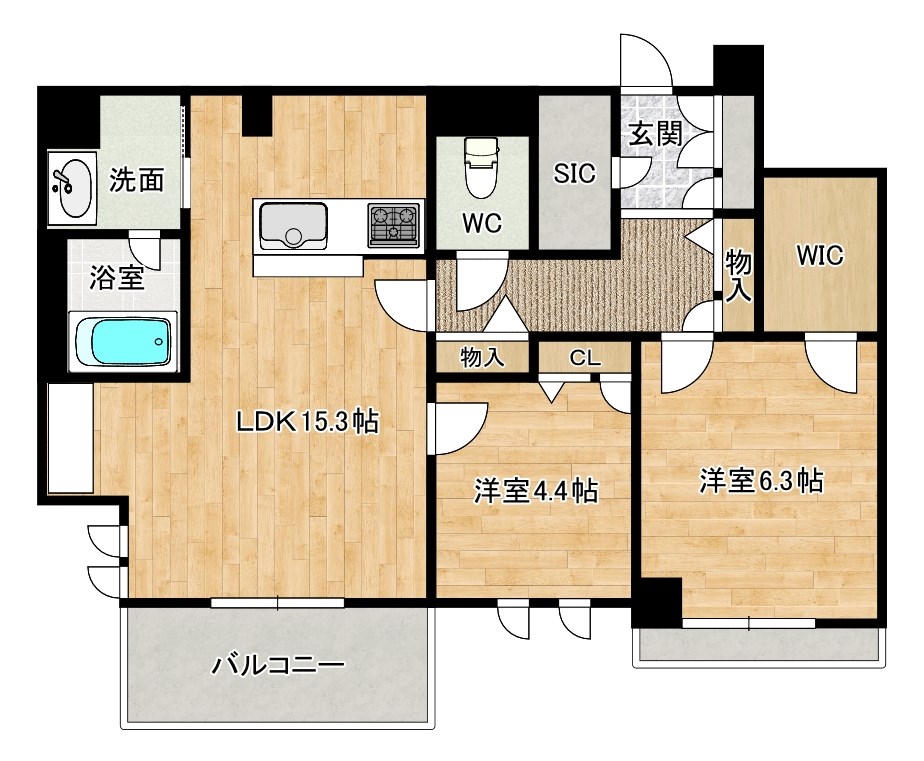 シャーメゾンステージ新成の間取り