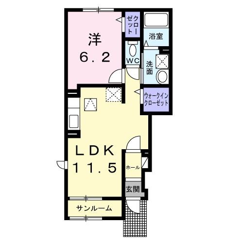 アーバンコート　南行橋　Ｂの間取り