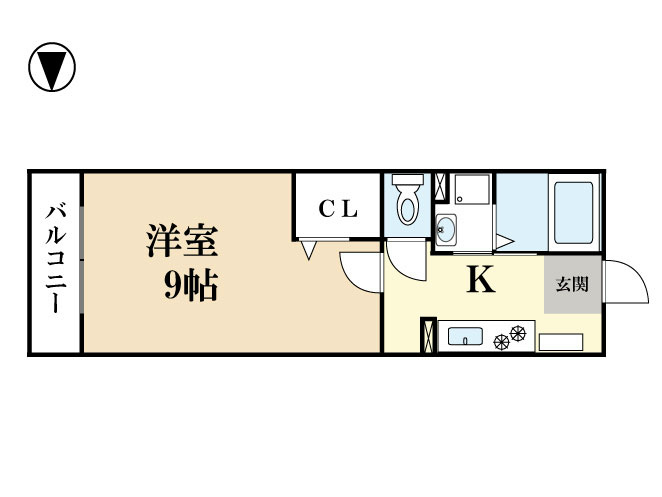 京田辺市三山木野神のマンションの間取り