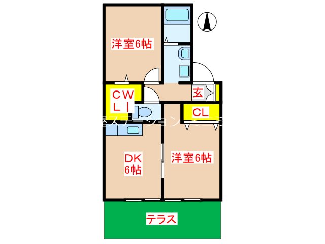 霧島市隼人町姫城のアパートの間取り