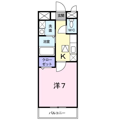 京都府南丹市園部町内林町３号（アパート）の賃貸物件の間取り