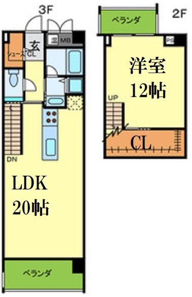 夙川フラットの間取り