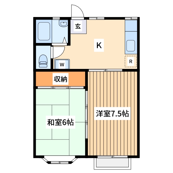 立川市高松町のアパートの間取り