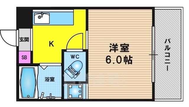 京都市西京区嵐山中尾下町のマンションの間取り