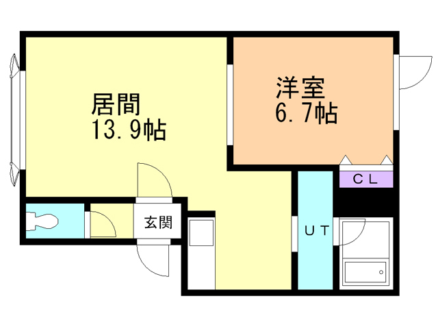 苫小牧市新中野町のアパートの間取り