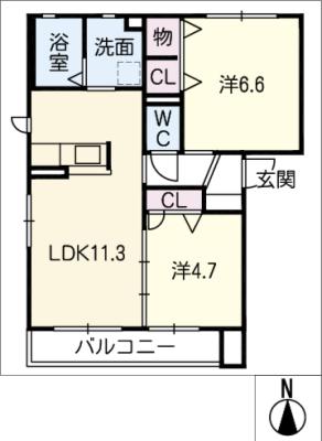 サングレイスＡの間取り