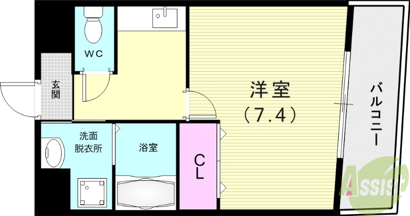 【尼崎市東難波町のマンションの間取り】