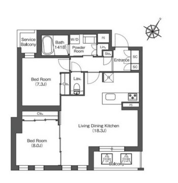 【ミレーネ芦屋東山の間取り】