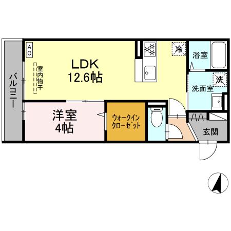 【小田原市栢山のアパートの間取り】