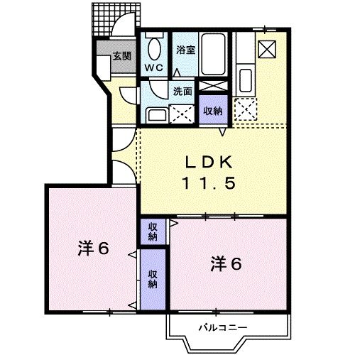 【カーサグランビューBの間取り】