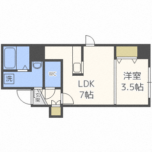 札幌市中央区南一条東のマンションの間取り