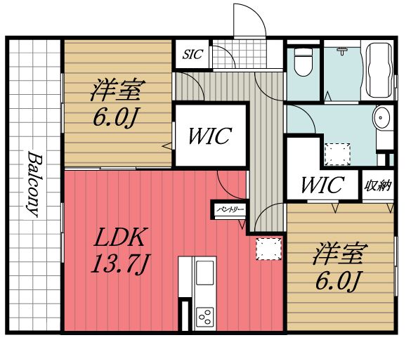 印西市西の原のアパートの間取り