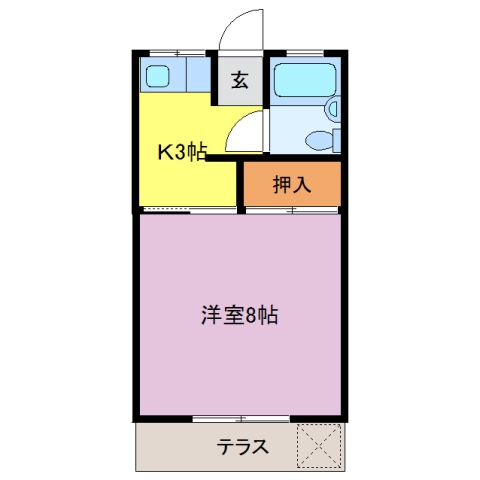 伊勢市古市町のマンションの間取り