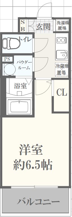 神戸市兵庫区松原通のマンションの間取り