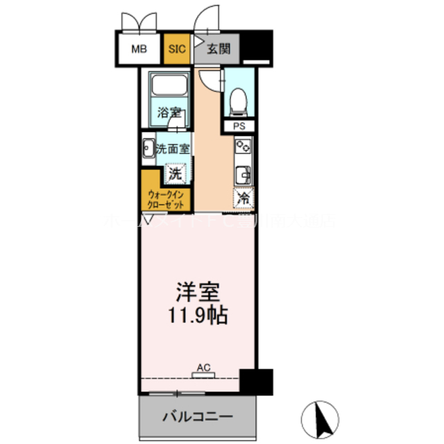 豊橋市新本町のマンションの間取り