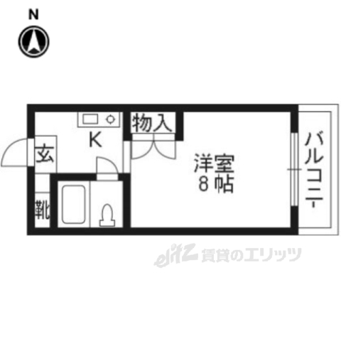 京田辺市草内禅定寺のマンションの間取り