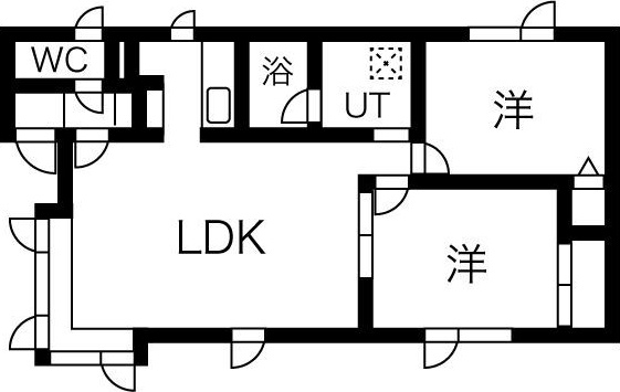 札幌市西区発寒十二条のアパートの間取り