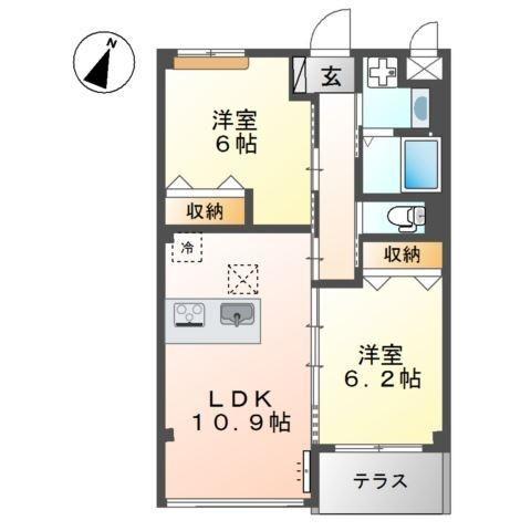 ルーヴル円明寺　1Fの間取り