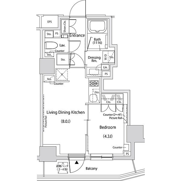 文京区目白台のマンションの間取り