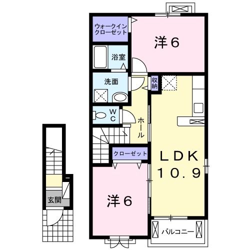 杵島郡大町町大字大町のアパートの間取り