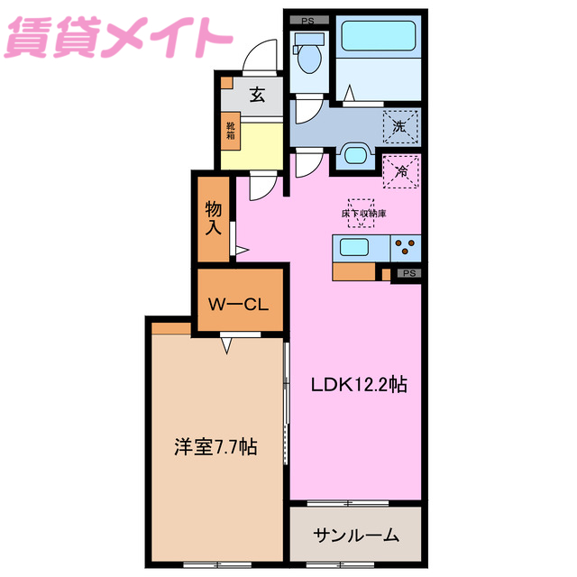 員弁郡東員町大字鳥取のアパートの間取り