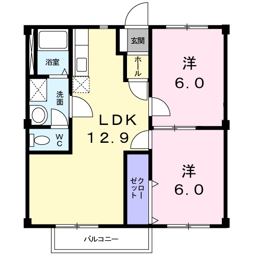 姫路市新在家本町のアパートの間取り