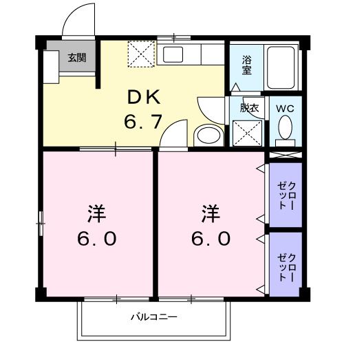 多気郡多気町相可のアパートの間取り