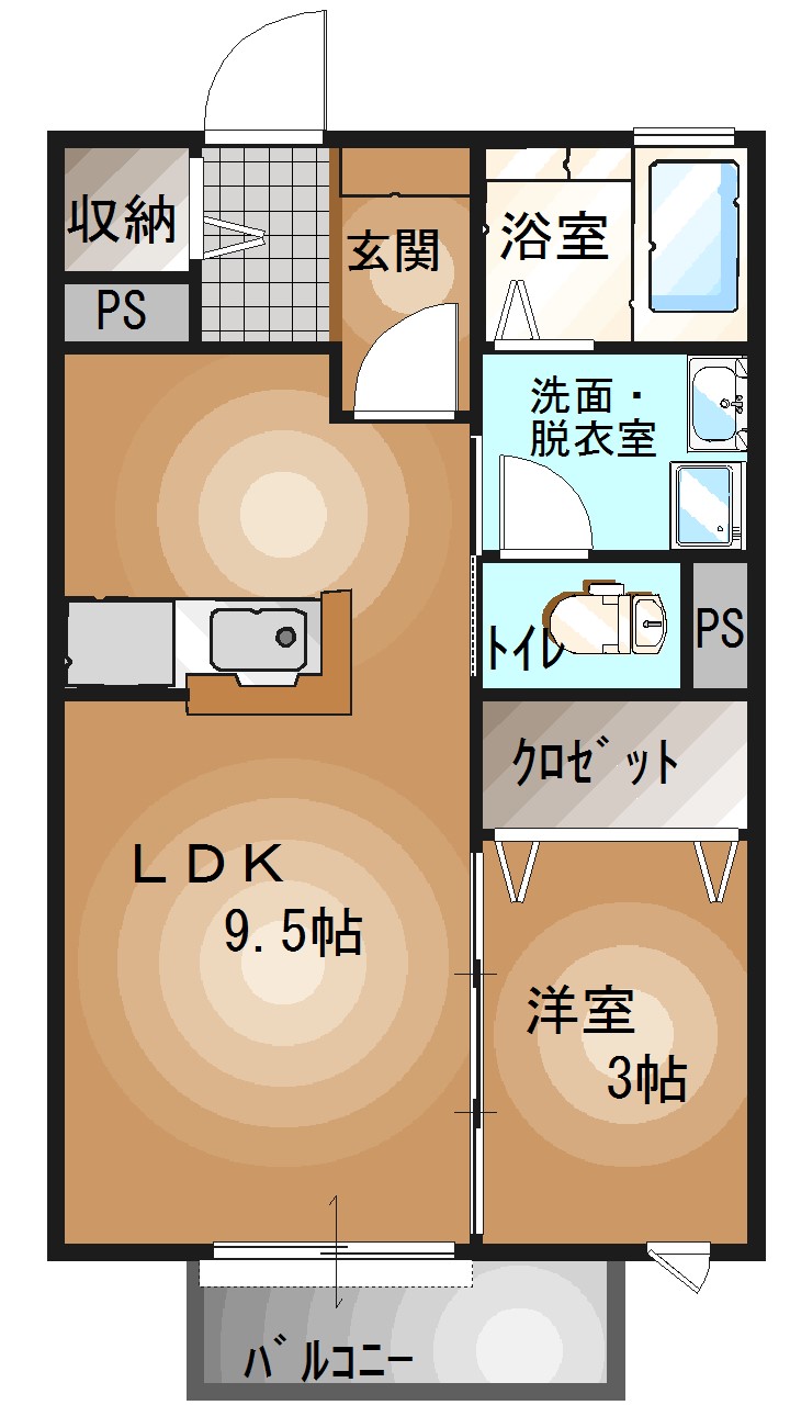 ＪＲ宇都宮線 宇都宮駅 バス乗車時間：10分 最寄りバス停で下車 徒歩3分 2階建 築21年の間取り写真